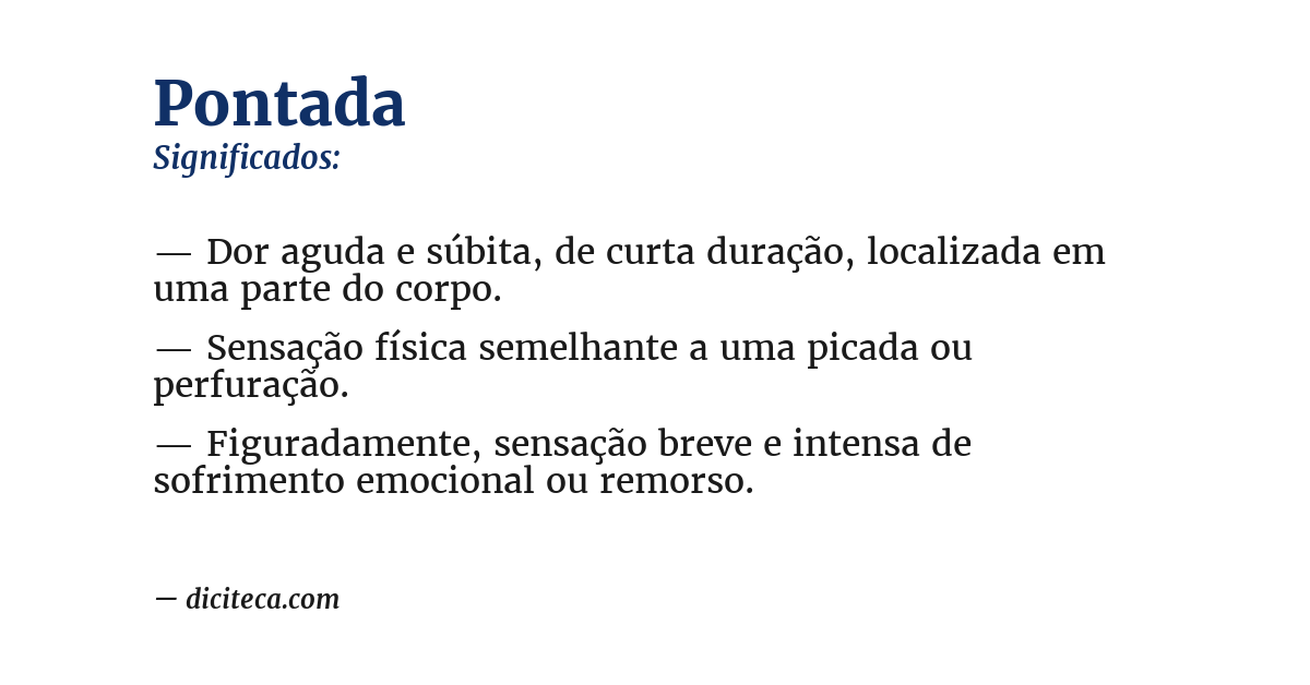 Significado de pontada