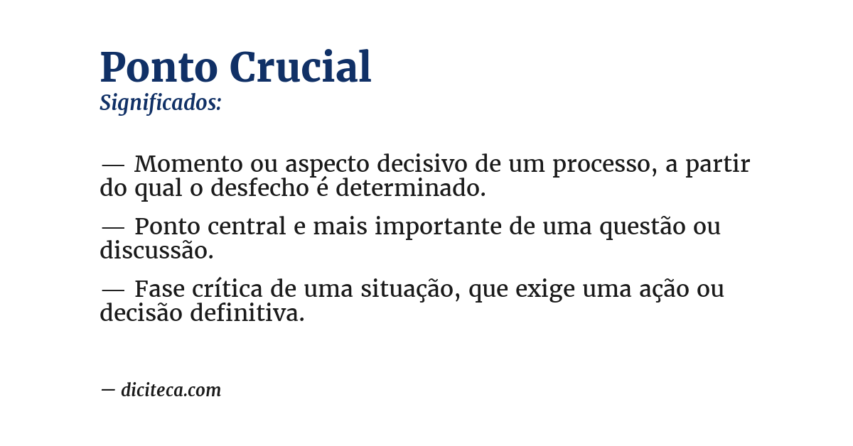 Significado de ponto crucial