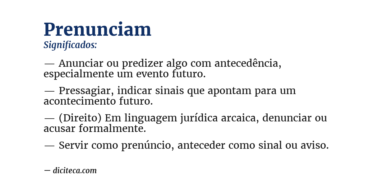Significado de prenunciam