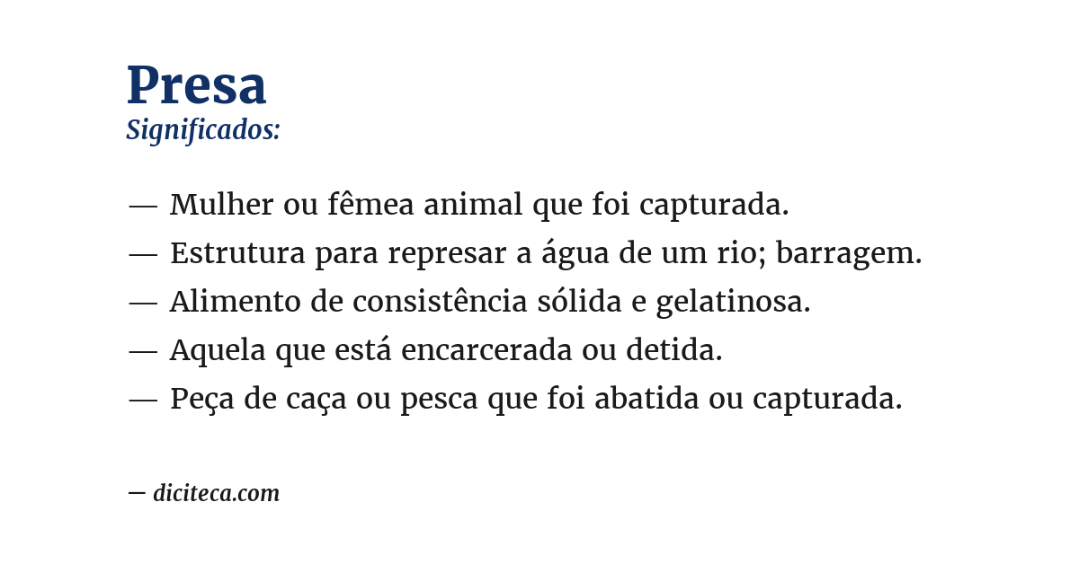 Significado de presa