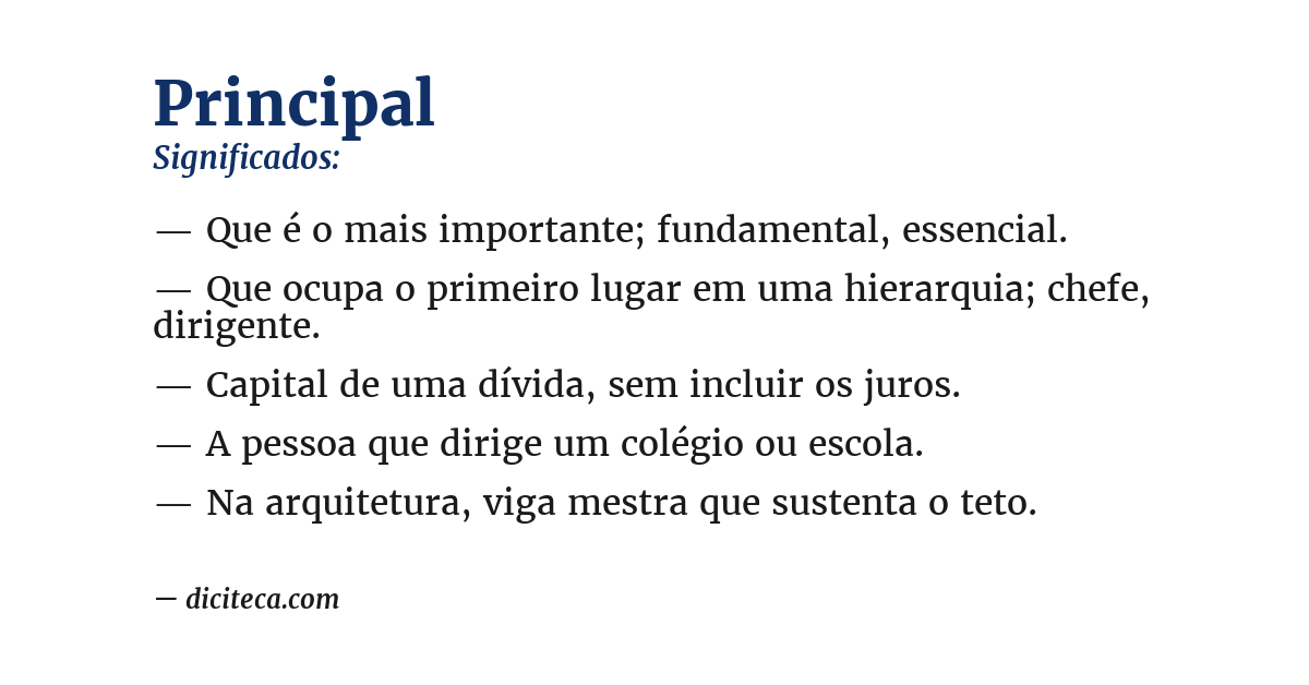 Significado de principal