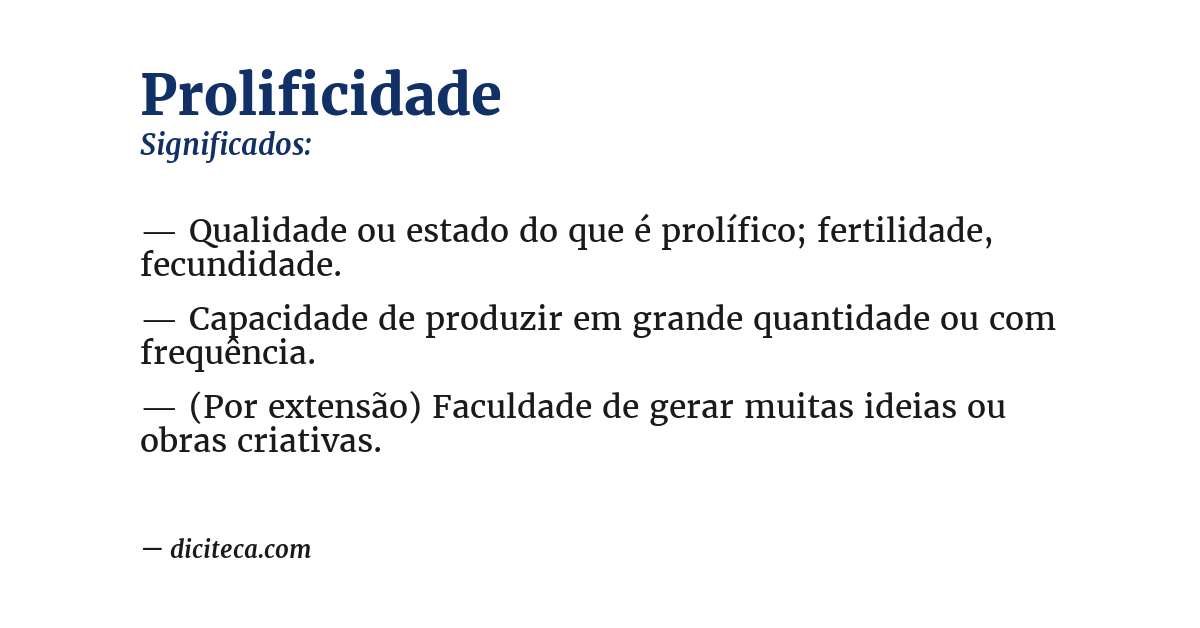 Significado de prolificidade
