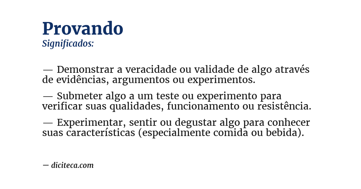 Significado de provando