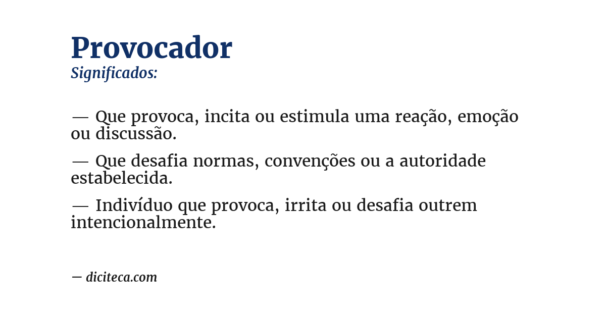 Significado de provocador