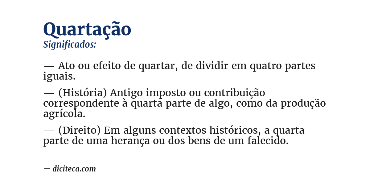 Significado de quartação