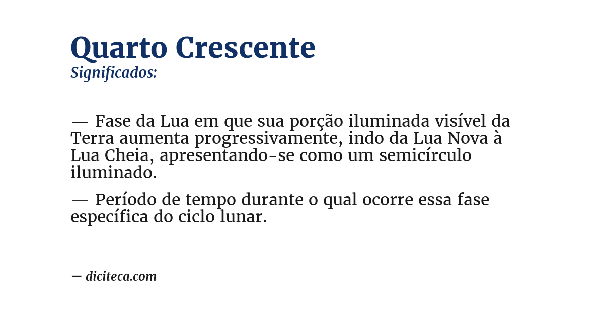 Significado de quarto crescente