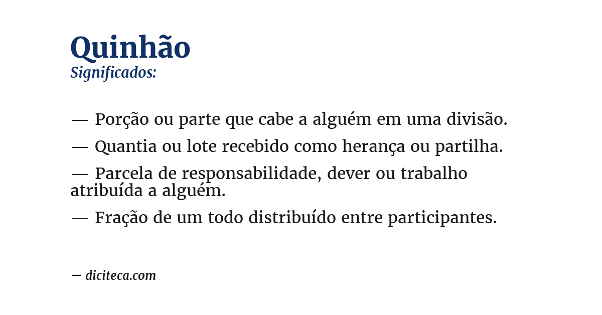 Significado de quinhão