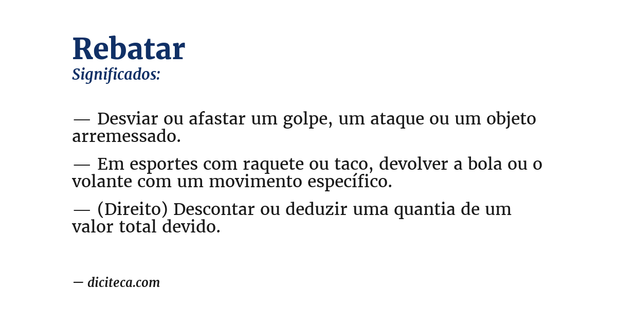 Significado de rebatar