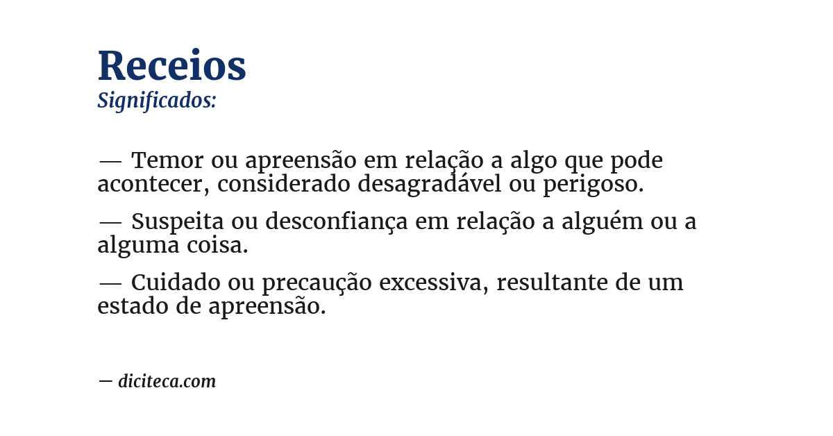 Significado de receios