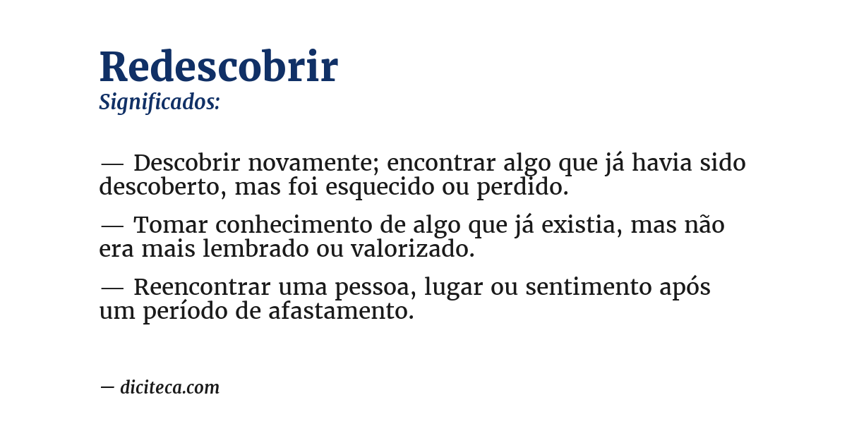 Significado de redescobrir