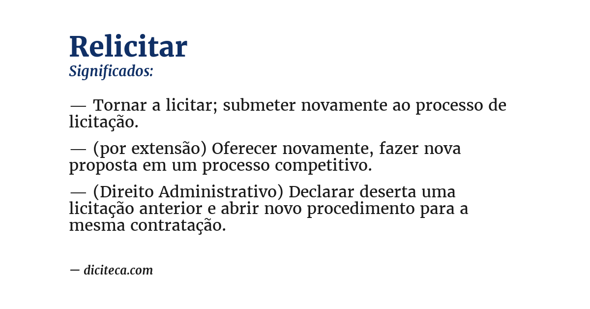 Significado de relicitar