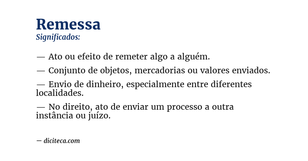 Significado de remessa