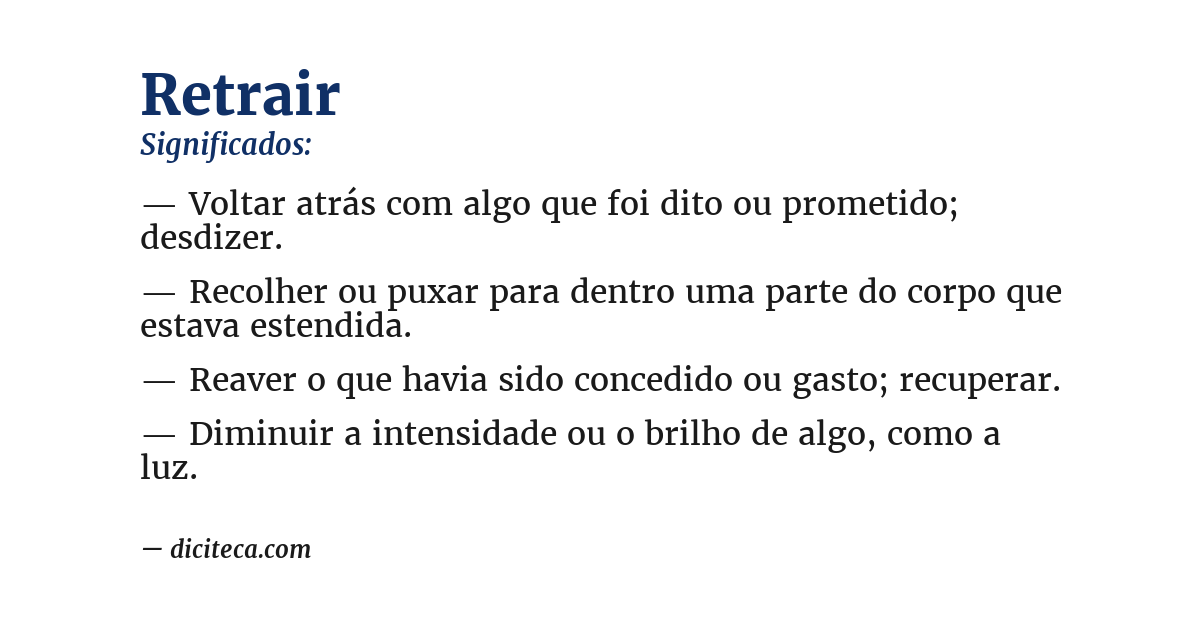 Significado de retrair