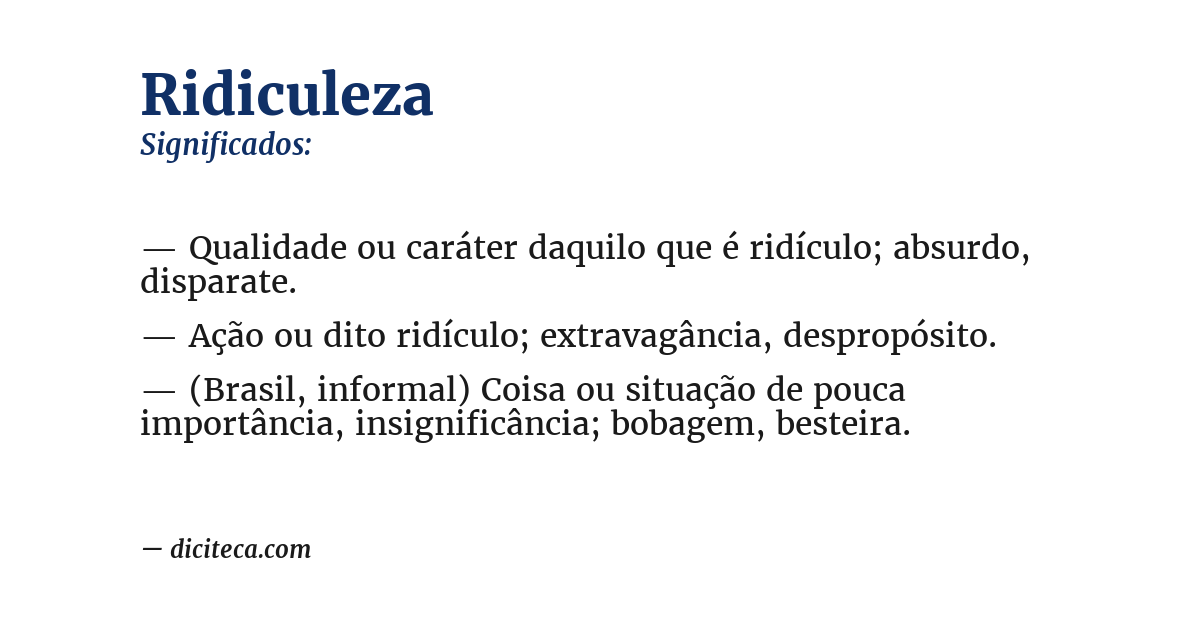 Significado de ridiculeza