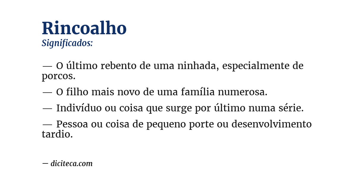 Significado de rincoalho