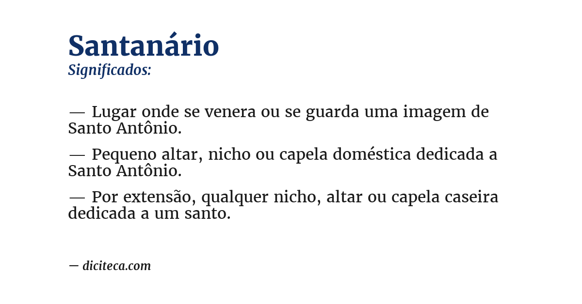 Significado de santanário