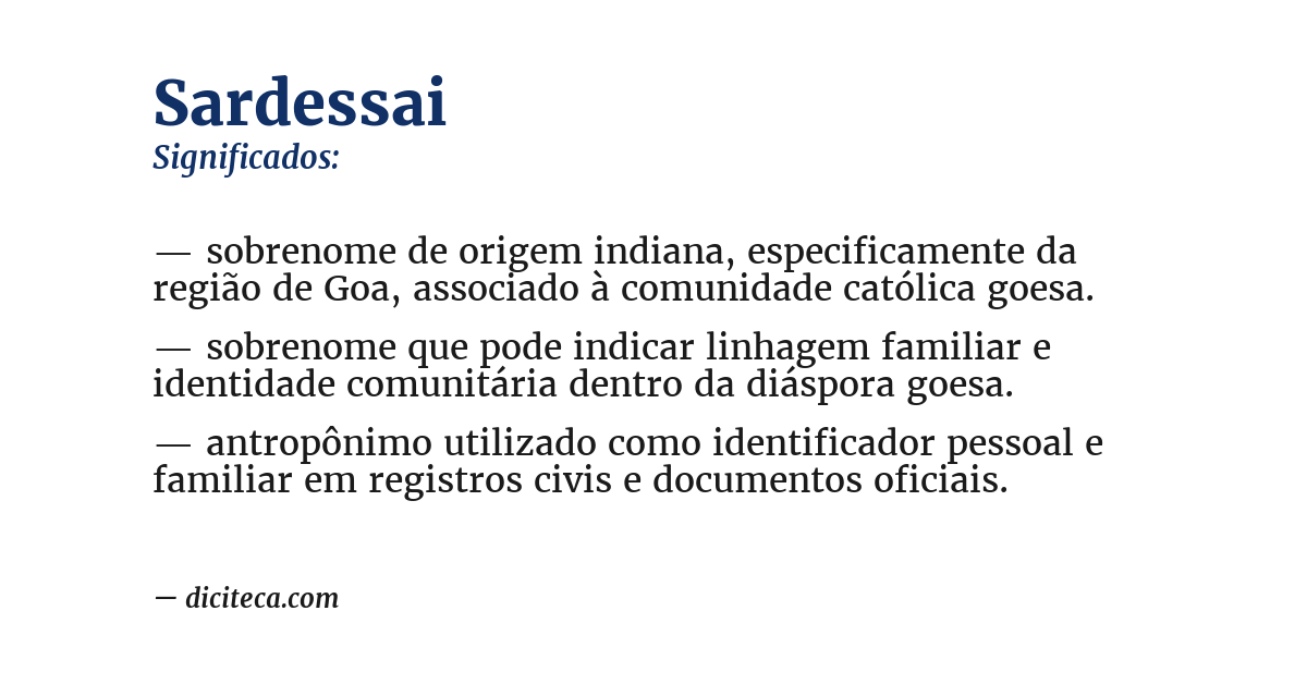 Significado de sardessai
