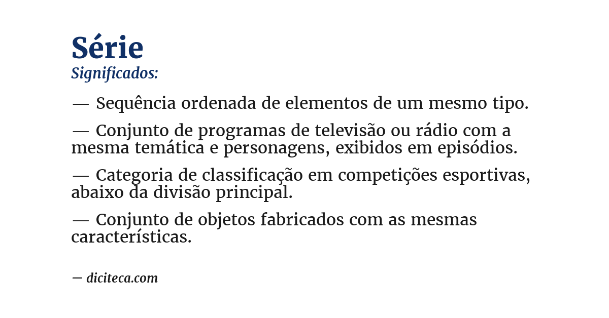 Significado de série