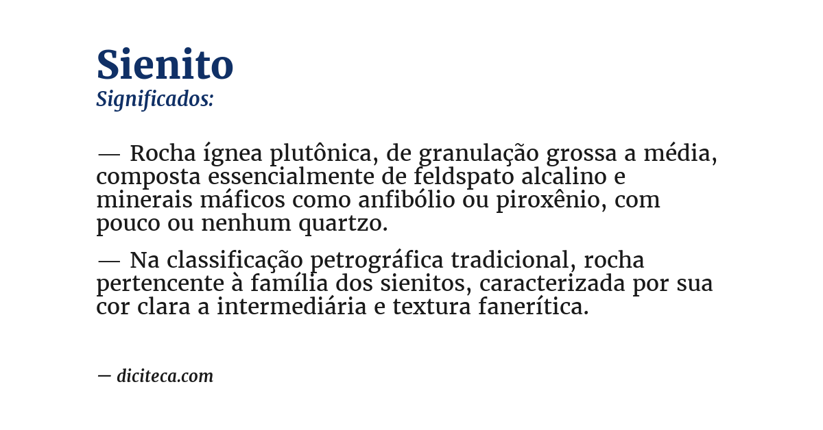 Significado de sienito