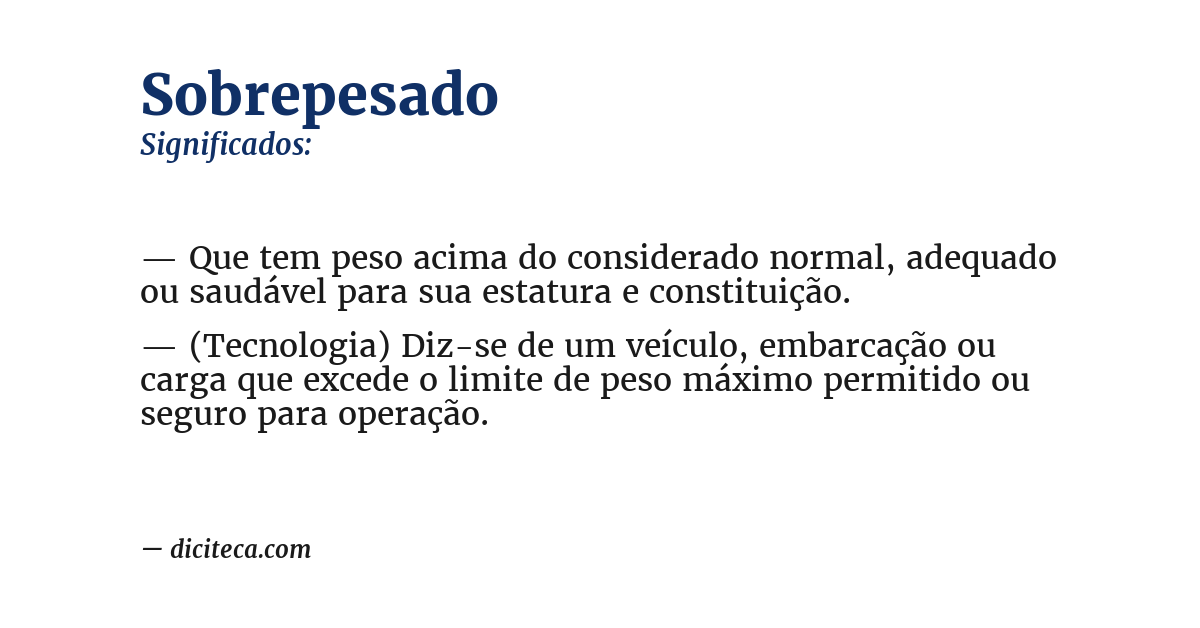 Significado de sobrepesado