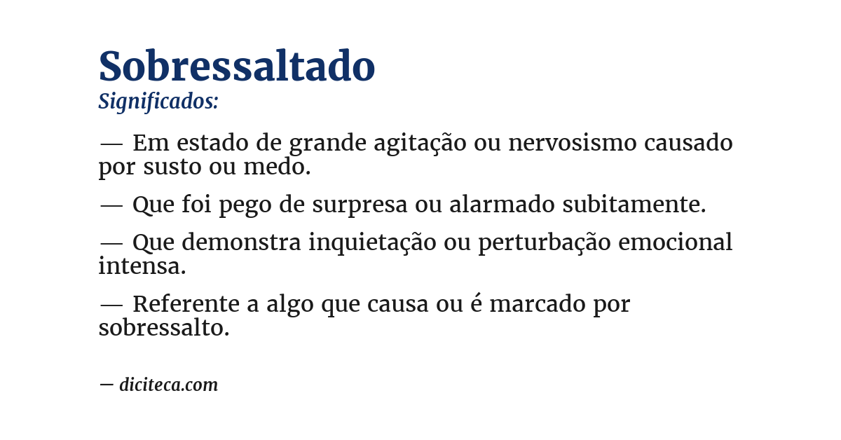 Significado de sobressaltado