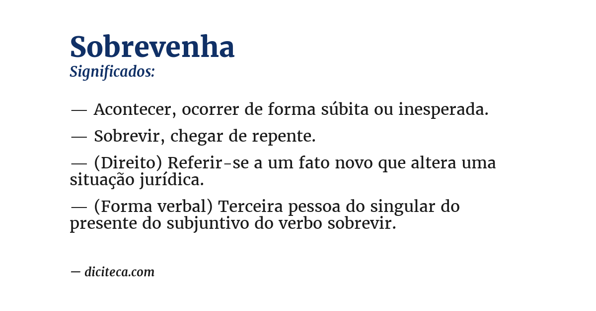 Significado de sobrevenha