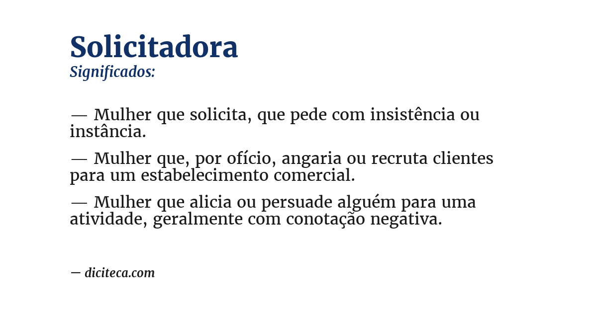 Significado de solicitadora