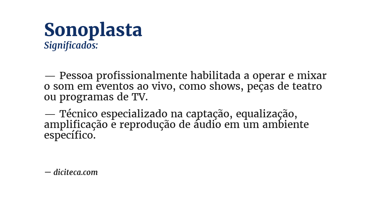 Significado de sonoplasta