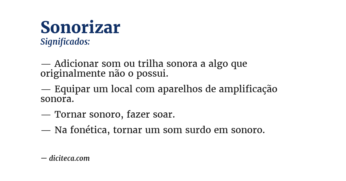 Significado de sonorizar