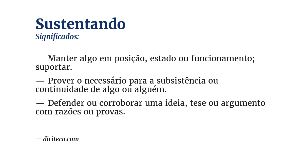 Significado de sustentando