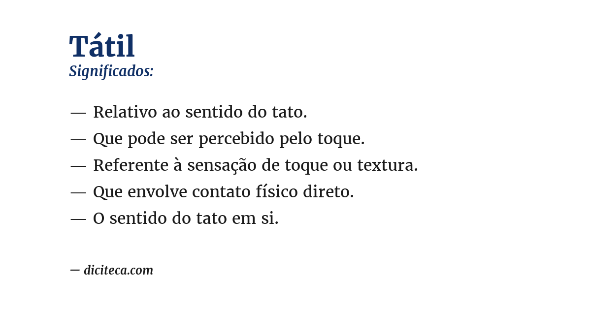Significado de tátil