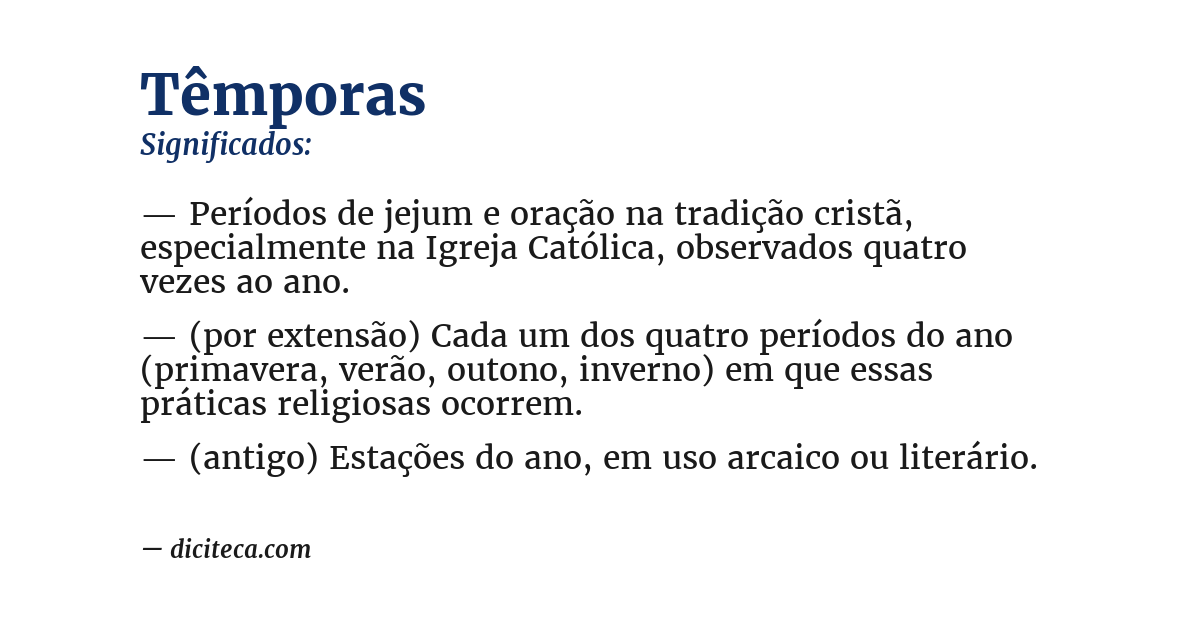 Significado de têmporas