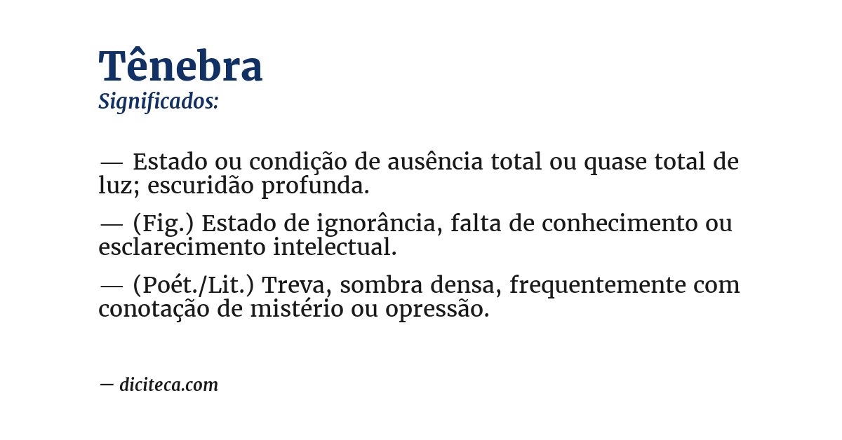 Significado de tênebra