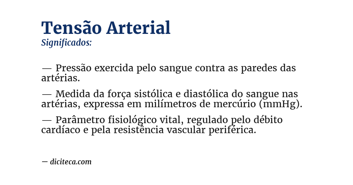 Significado de tensão arterial