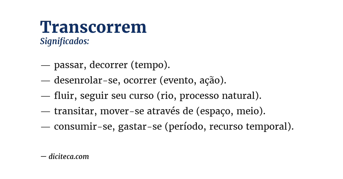 Significado de transcorrem