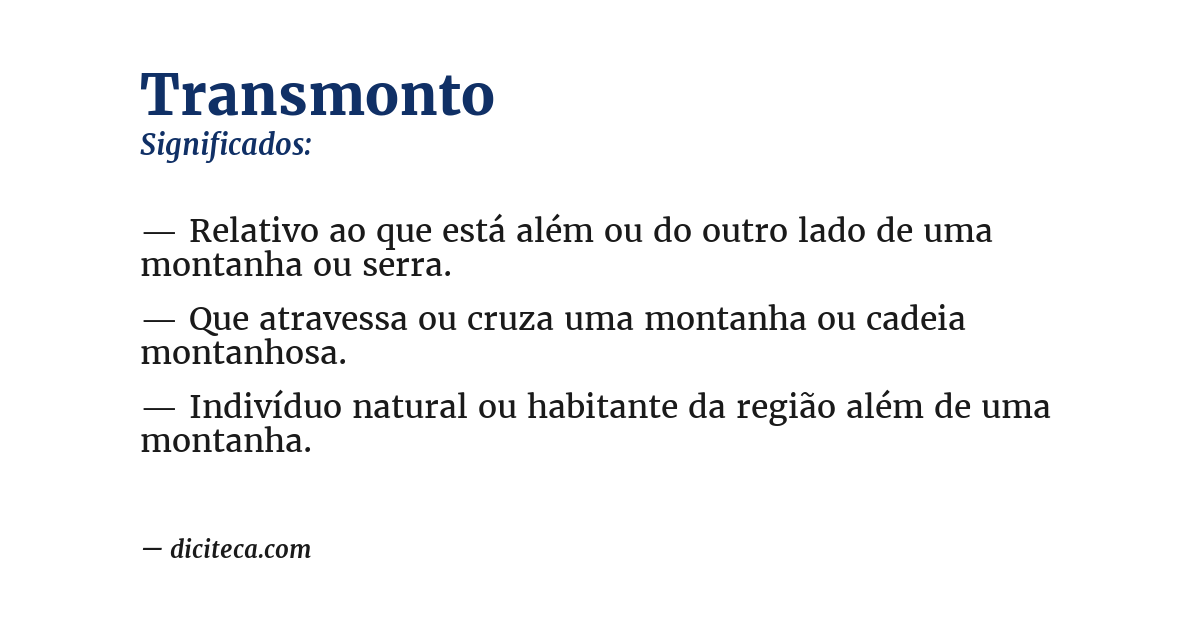 Significado de transmonto