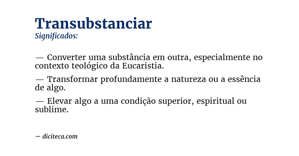 Significado de transubstanciar