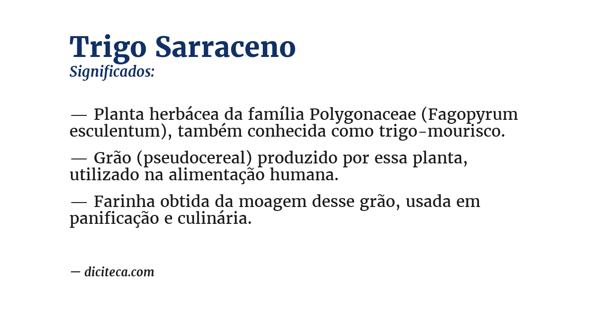 Significado de trigo sarraceno