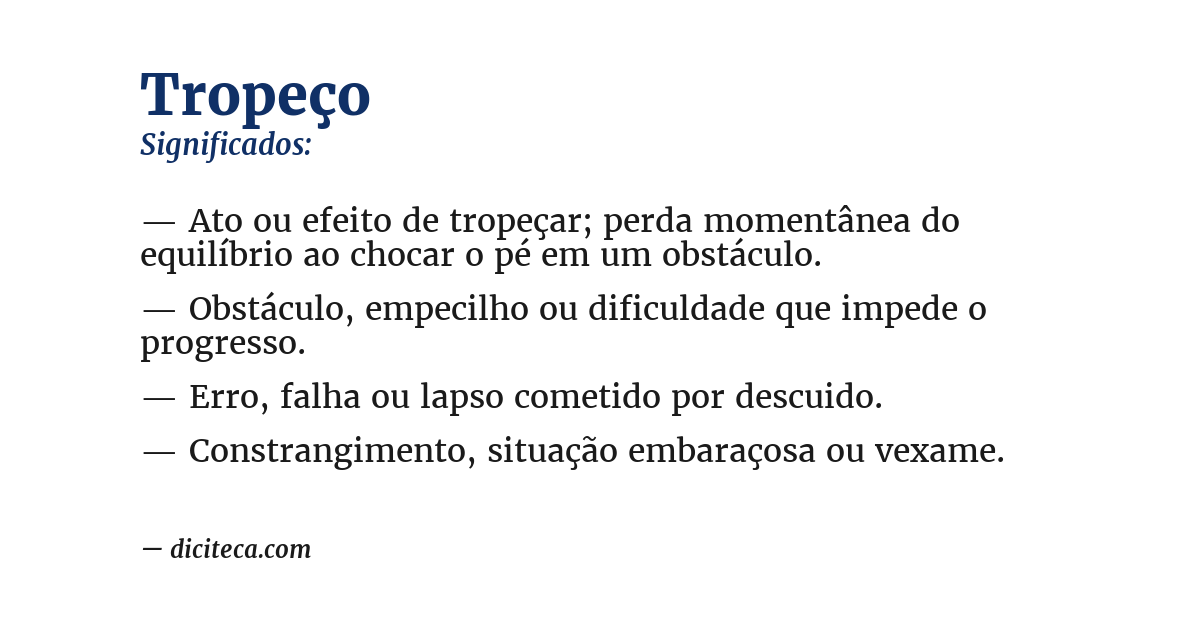 Significado de tropeço