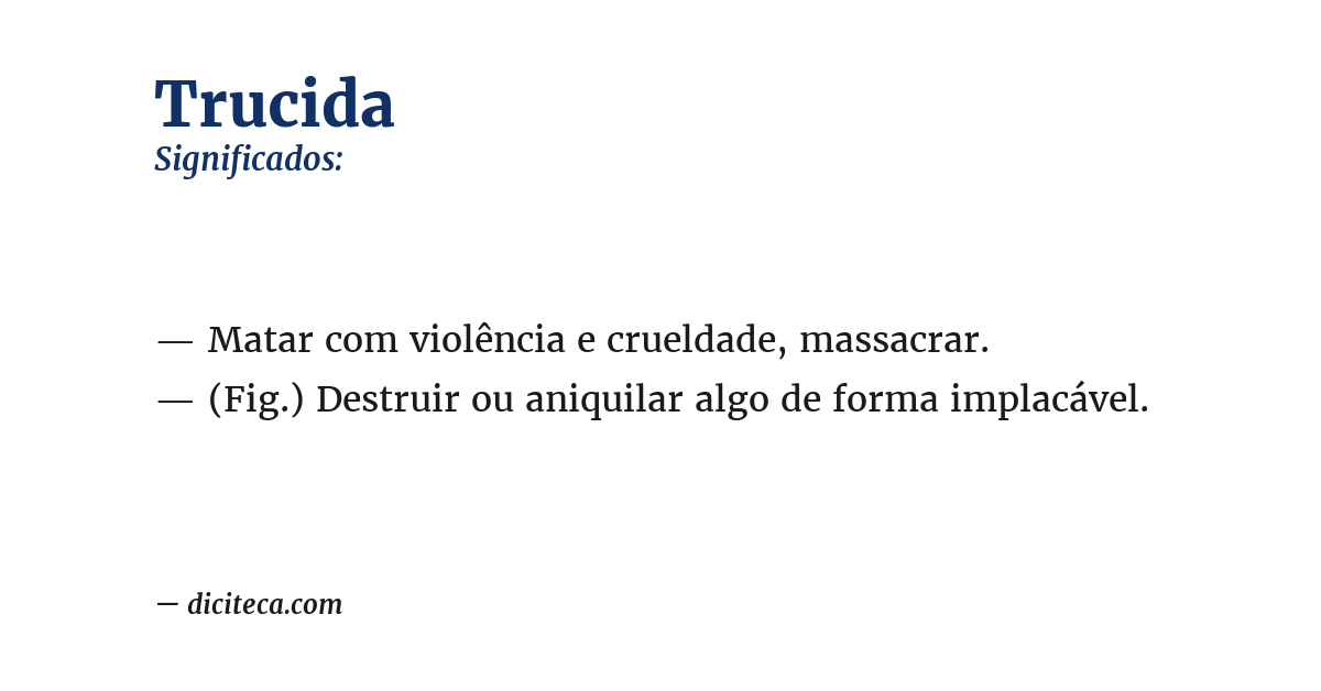 Significado de trucida