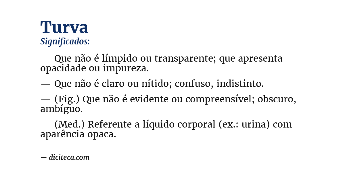 Significado de turva