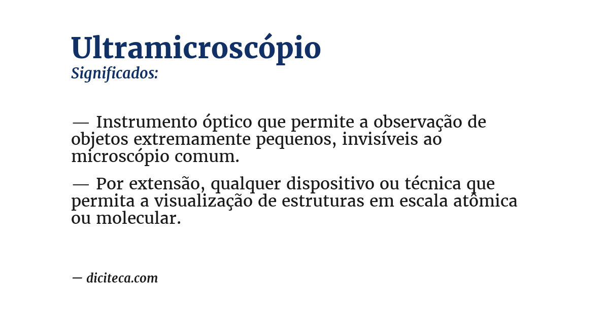 Significado de ultramicroscópio