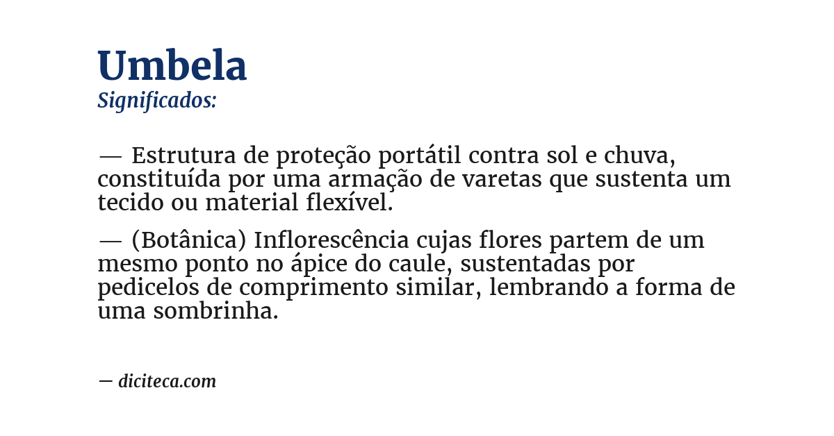 Significado de umbela