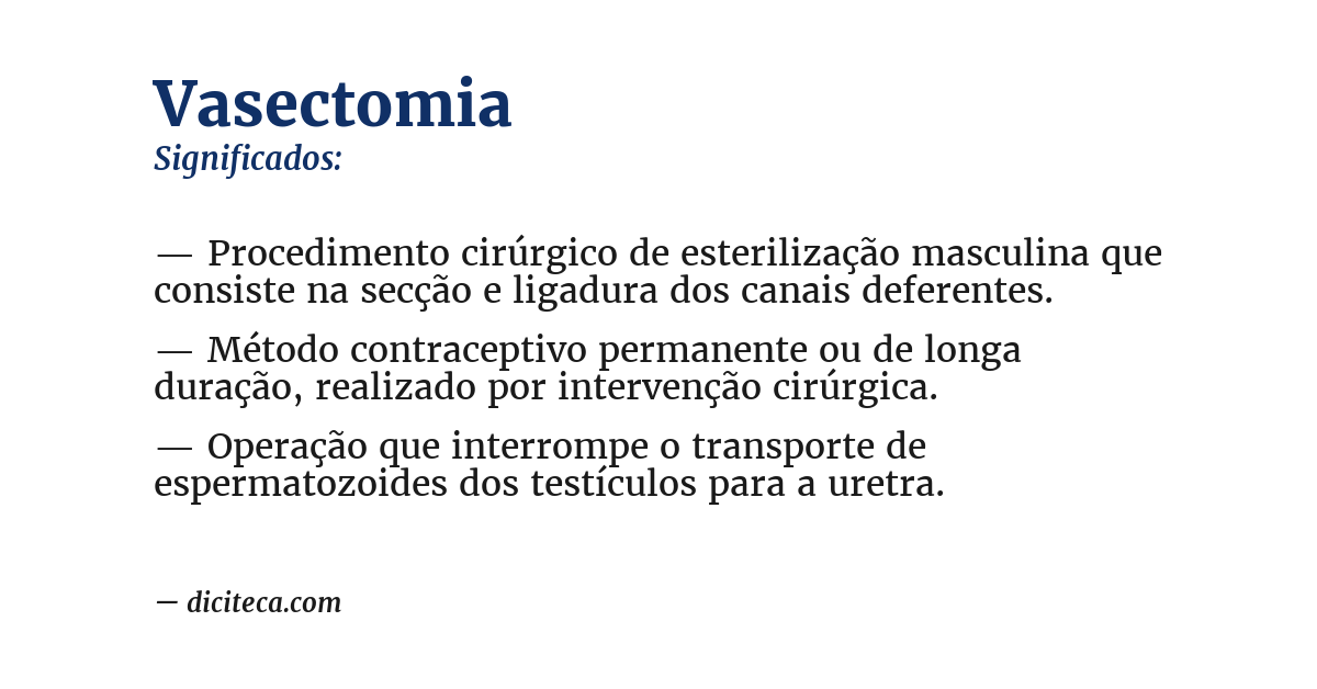 Significado de vasectomia
