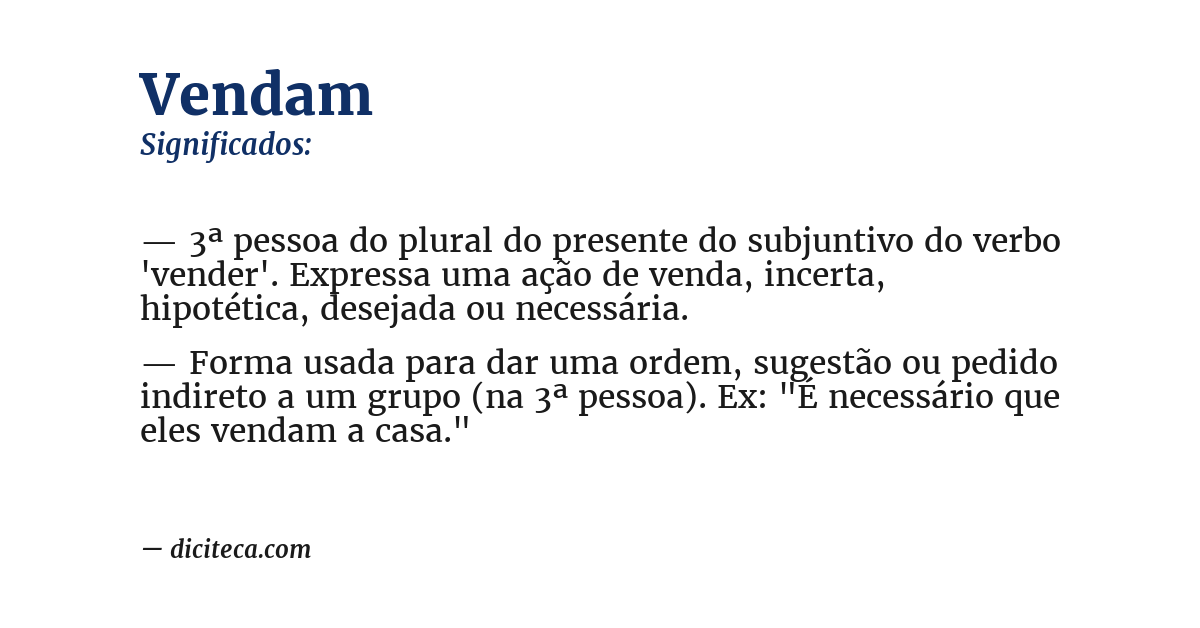 Significado de vendam