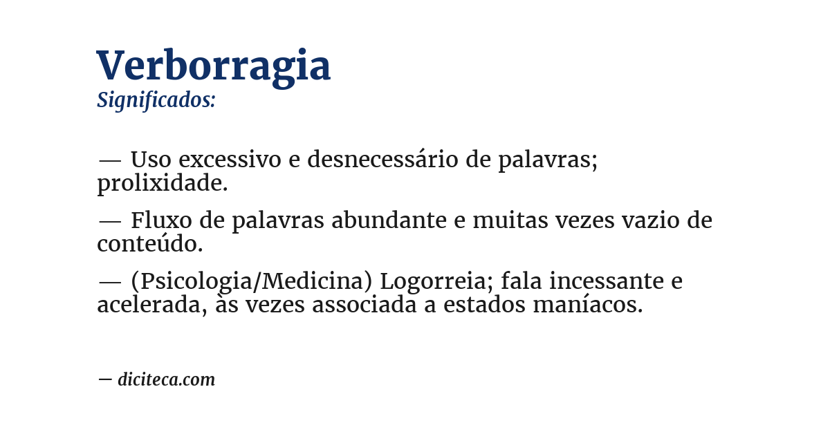 Significado de verborragia