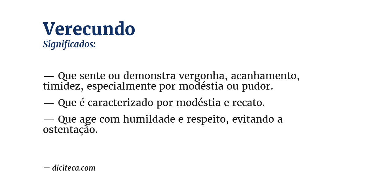 Significado de verecundo