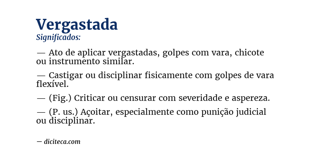 Significado de vergastada
