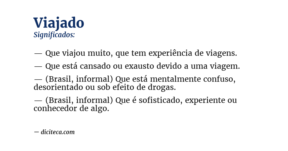 Significado de viajado