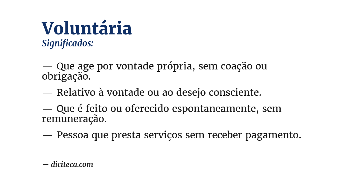 Significado de voluntária